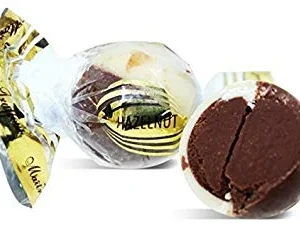maitre truffout duo pralinka bílá a mléčná čokoláda lískooříškový krém