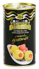La Explanada - Zelené olivy GOURMET plněné paprikovou pastou 350g