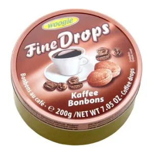 woogie tvrdé kávové bonbony fine drops